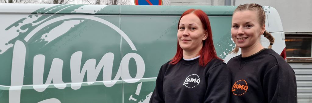 Lumopinnat Oy:n yrittäjät henkilökuvassa