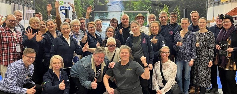 Suomen osaston väkeä Grüne Woche messuilla 2025.